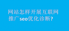 网站建设 - 网站怎样开展 互联网推广 seo 优化 诊断?