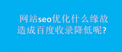 网站建设 - 网站seo优化 什么 缘故 造成 百度收录降低呢?